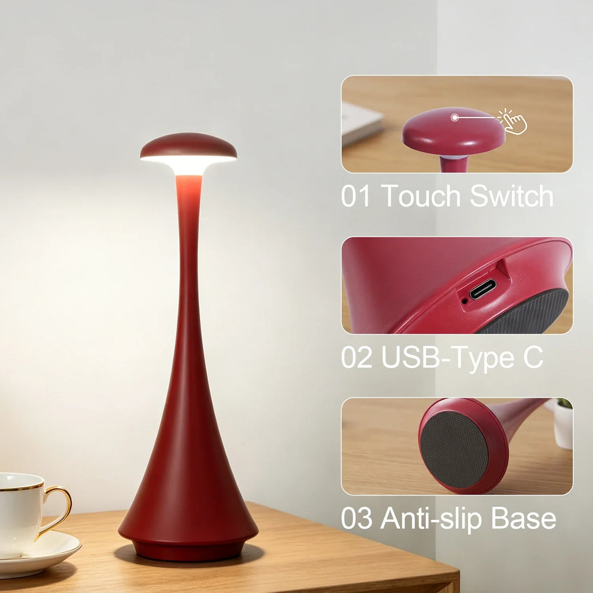 Mushroom Touch Lamp – view 4