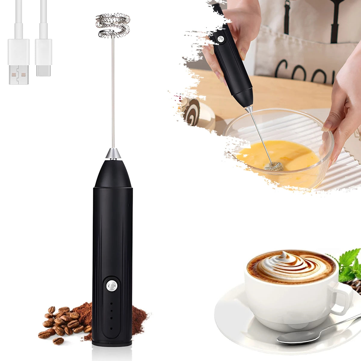 Mini Electric Milk Frother – view 1