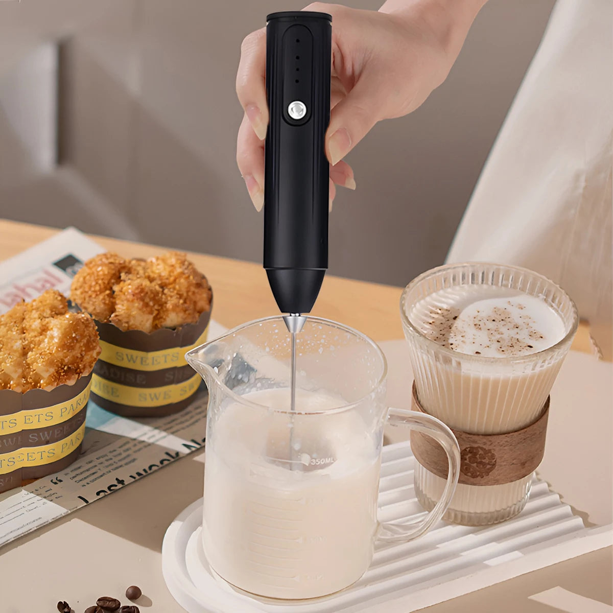 Mini Electric Milk Frother – view 3