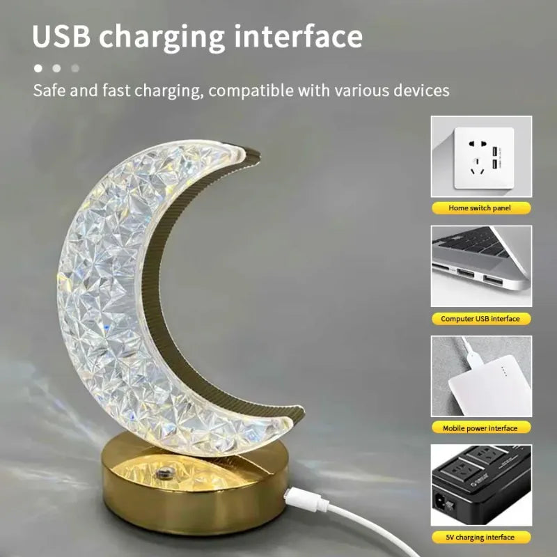 Crystal Moon Touch Lamp