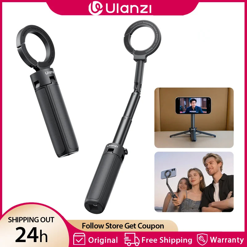 Magnetic Selfie Stick & Mini Tripod 2-in-1 – MagSafe Compatible