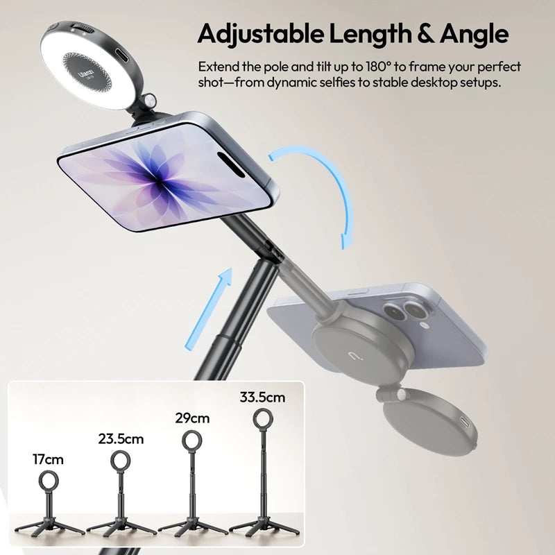 Magnetic Selfie Stick & Mini Tripod 2-in-1 – MagSafe Compatible