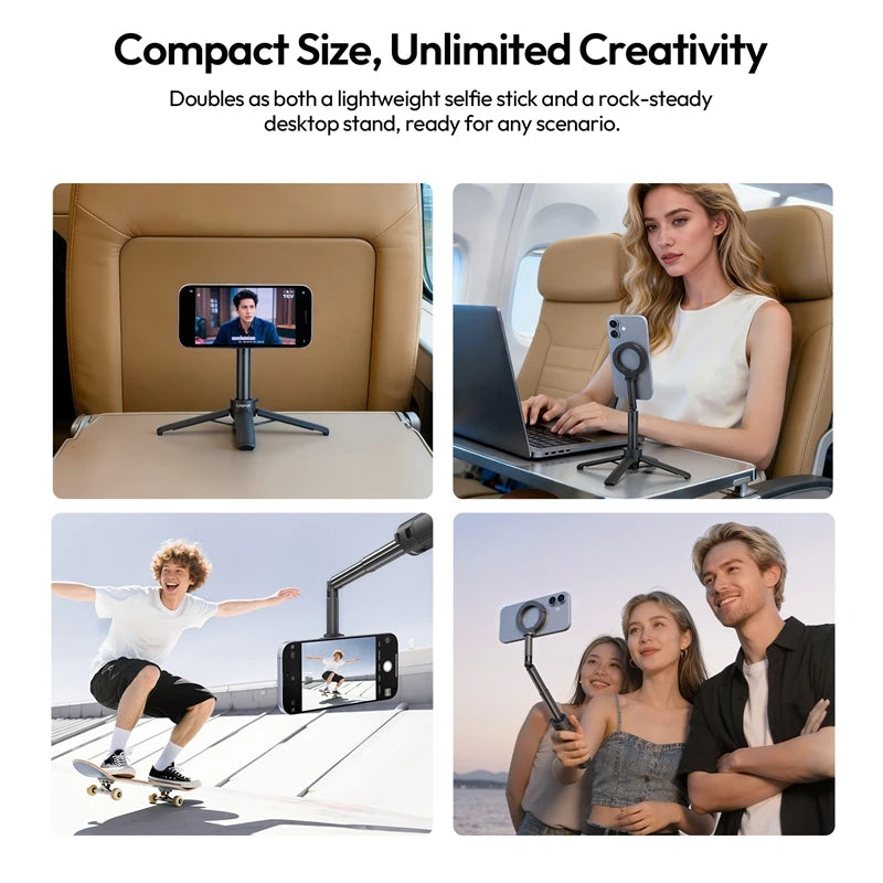 Magnetic Selfie Stick & Mini Tripod 2-in-1 – MagSafe Compatible