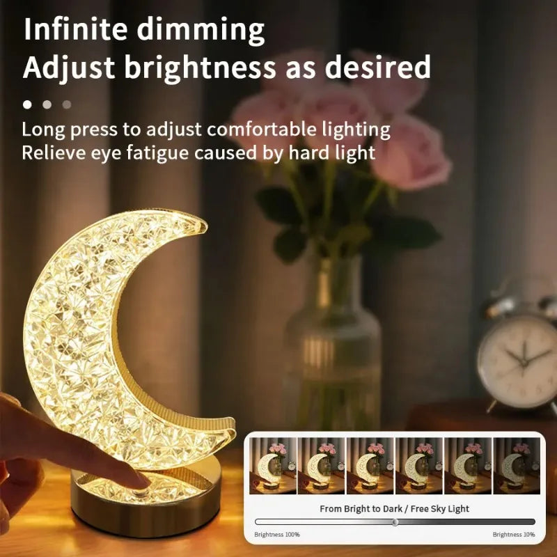 Crystal Moon Touch Lamp