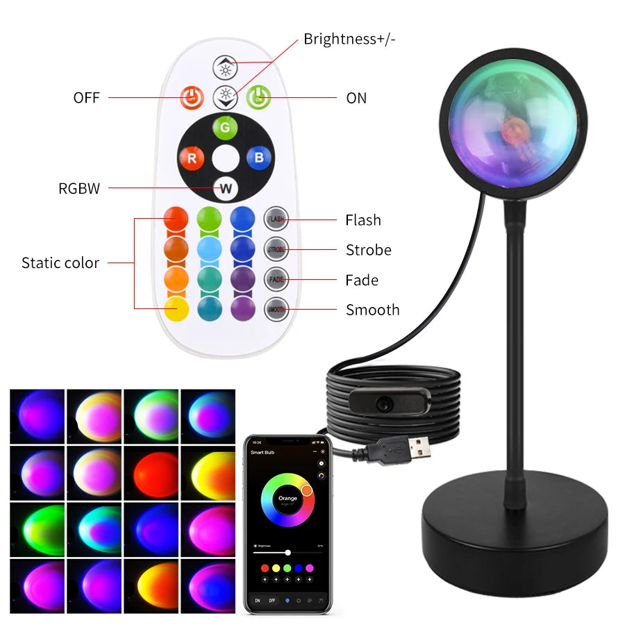 Smart Sunset Projection Lamp (App Control)